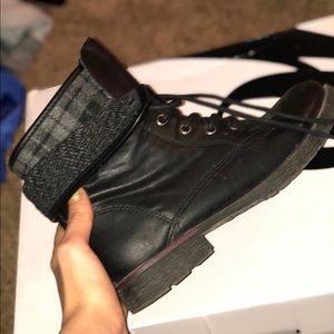 Nine West Black Combat Boots